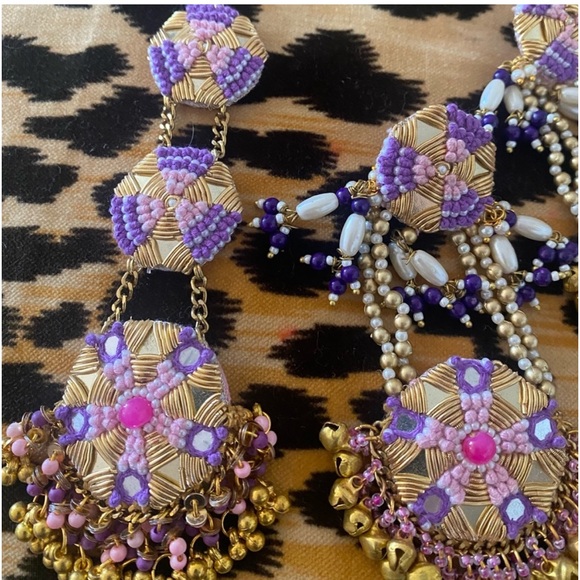 Gorgeous Purple 3pc Maangtika Set!! Indian. boutique Jaipur - Picture 4 of 4